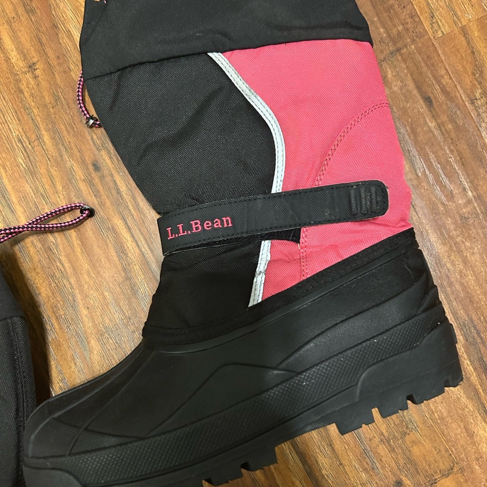 L. L. Bean Girl’s Insulated Snow Boots Pink and Black Size 7 - Picture 4 of 8